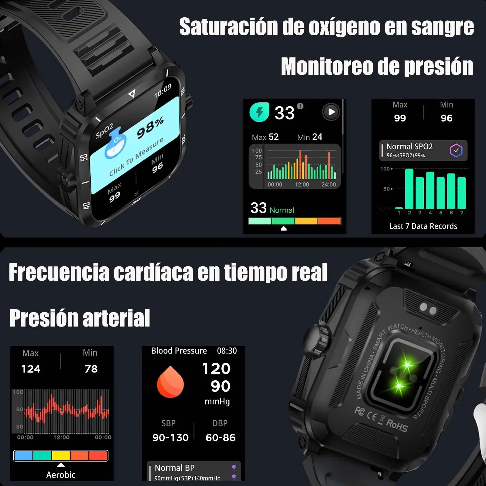 EIGIIS 2025 New Smartwatch Unisex Fitness Tracker Heart Rate Monitor Sports Watch Waterproof Activity Tracker For iPhone Android