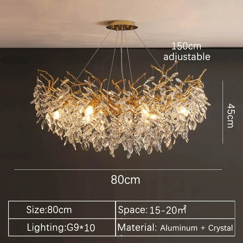 Luxury Modern Ceiling Chandelier Interior Decoration Villa Dining Living Room Crystal Pendant Lamp Home LED Lighting Fixtures