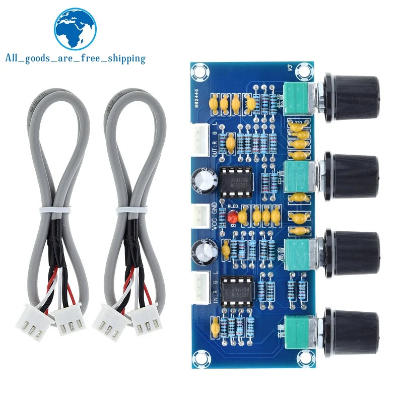 XH-A901 NE5532 Tone Board Preamp Pre-amp With Treble Bass Volume Adjustment Tone Controller For TZT Amplifiers Board