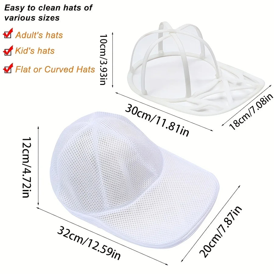Washing machine cap cleaning cage, cap washer with mesh bag, baseball cap cleaning cap, suitable for cleaning all kinds of caps
