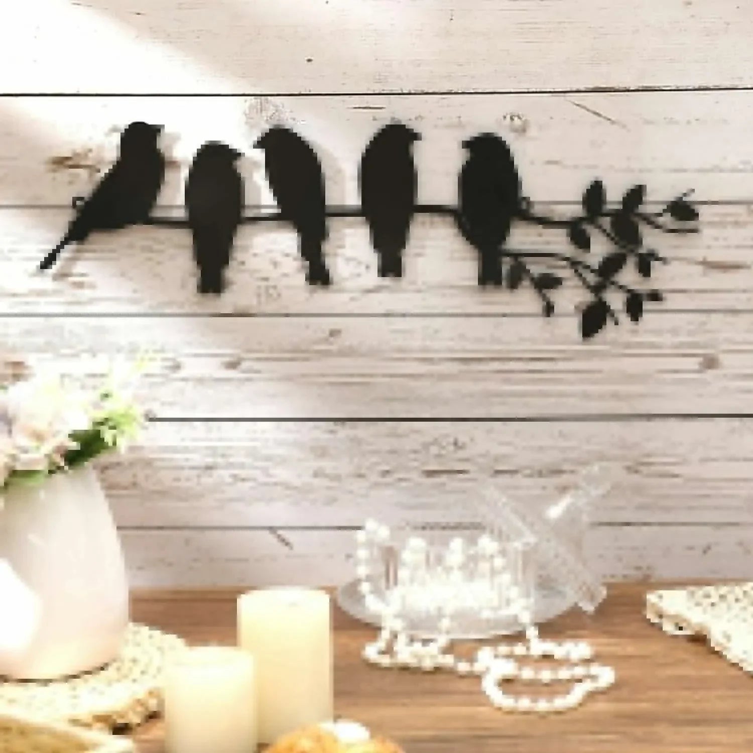Metal Bird Wall Art 5 Birds on the Branch Wall Decor Leaves with Birds Sculpture Wall decor metal wall hanging Room Decor