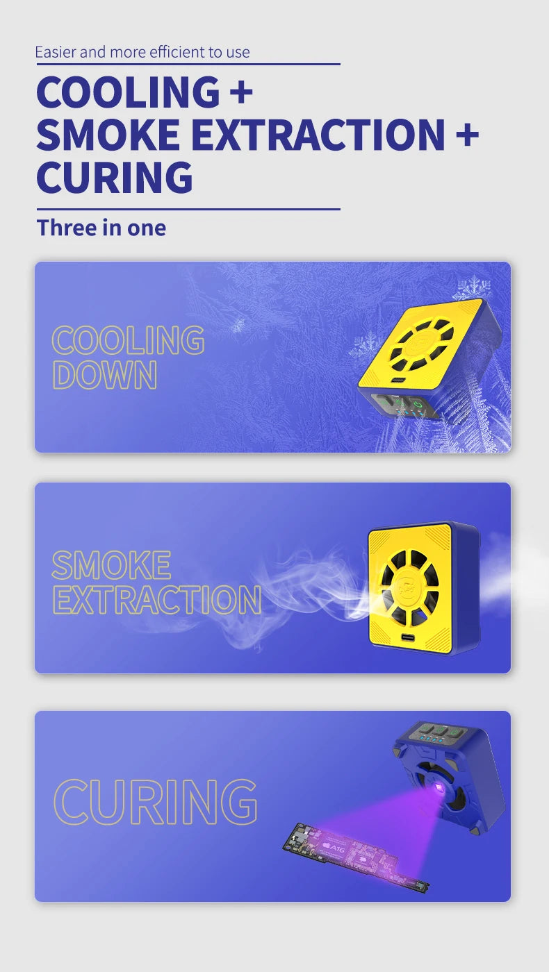MECHANIC CUV-3 Cooling and Curing Fan Smoke Extraction For Motherboard Fast Heat Dissipation UV Curing Smoke Exhaust Fan Tools