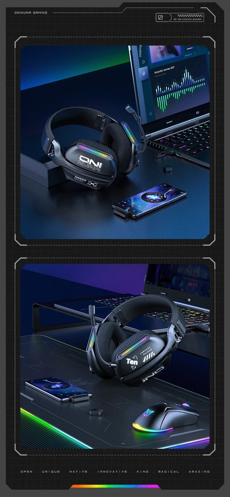 Wireless Gaming Headset: 2.4G/Wired/Bluetooth 3 Modes, Bendable HD Mic, Soft Ear Pads, Immersive Sound for PC/PS4/PS5 – Black