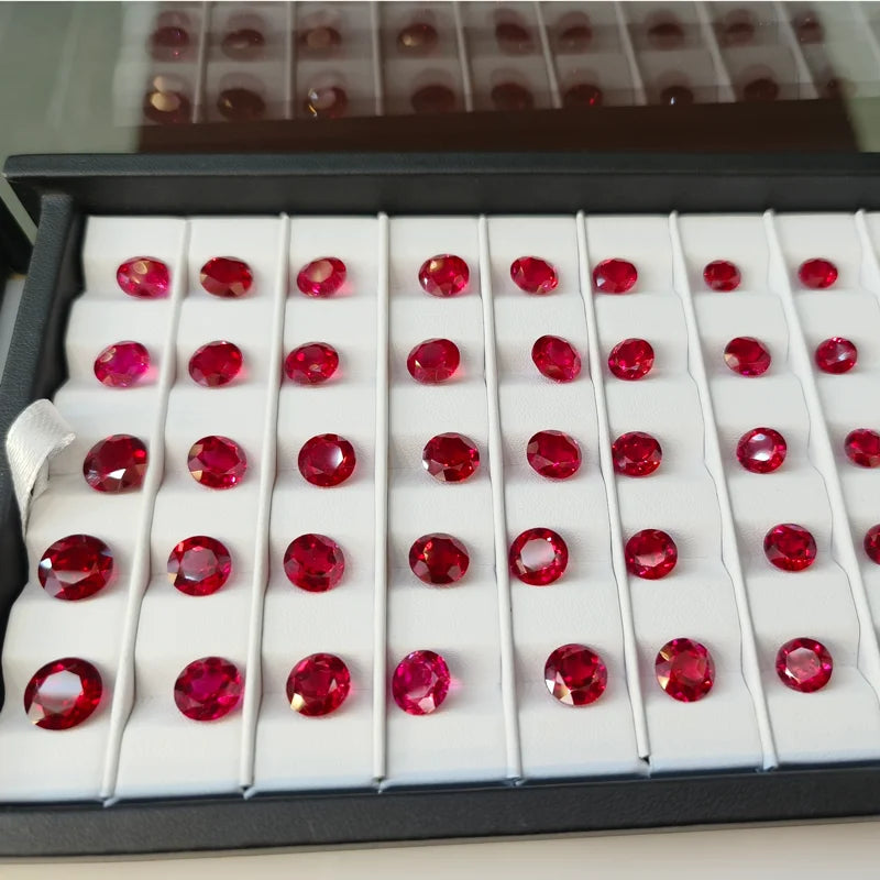 Lab Grown Ruby Various Shape Pigeon Blood Red Charms Gemstone for DIY Jewelry Making Materials Selectable Certificate