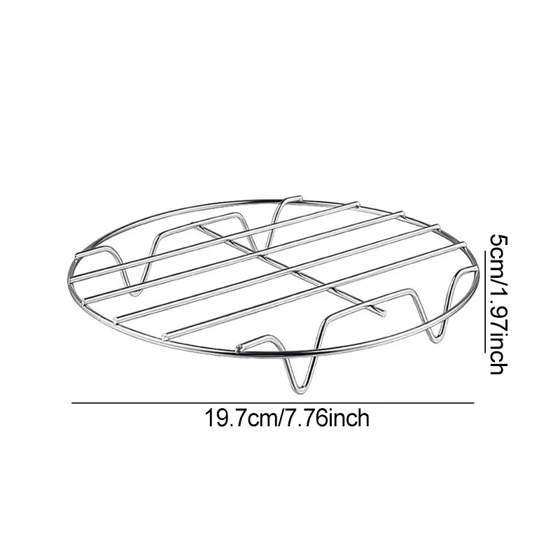 Air Fryer Universal Accessories Metal Oven Air Fryer Racks For Baking Stackable Grill Skewer Rack Fit All Airfryer 4.2Qt - 5.8Qt