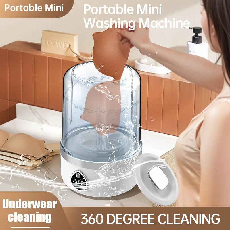 Mi Portable Wireless Washing Machine Underwear Cleaner 1.5L Mini Socks Washing Machine With LED Laundry Bucket