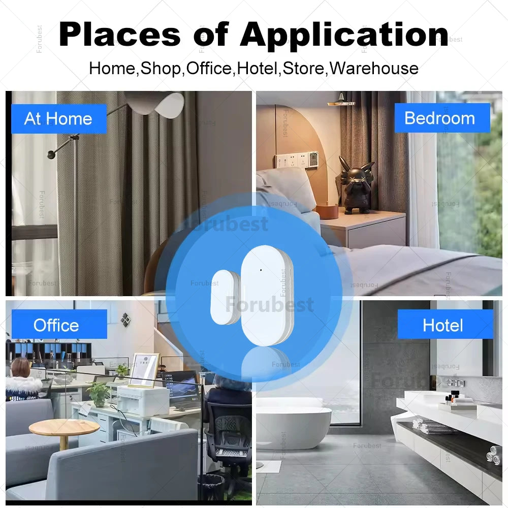 Smart ZigBee Door Window Sensor With Luminance/Vibration Detection Smart Home Door Detector Open / Closed Alarm For Alexa Z2mqtt