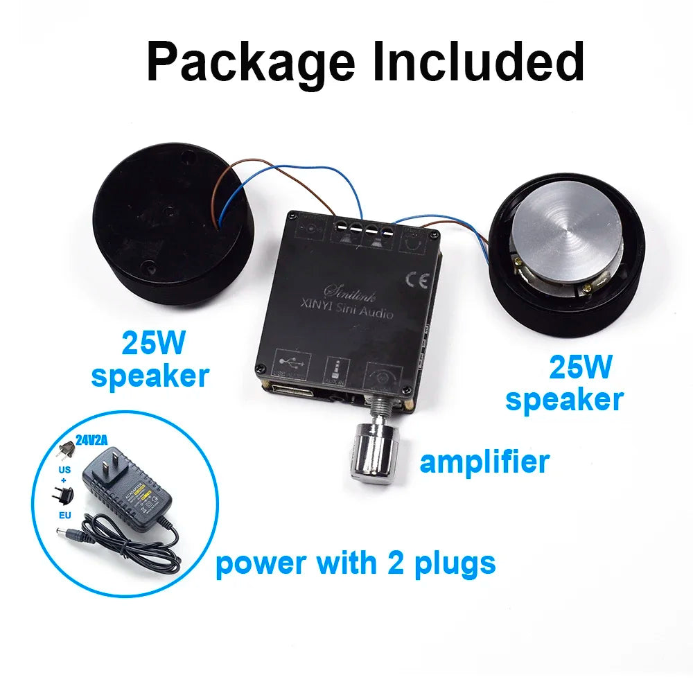 1 Set 50W 2.0 HIFI Vibration Speaker Portable Stereo Audio Loudspeaker Bluetooth 5.0 Class D Amplifier System DIY Home Theater