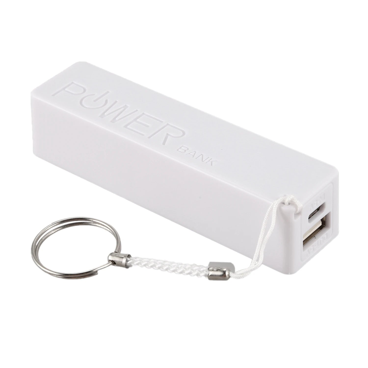 Portable External Power Bank Battery Charger 18650 with Keychain (Without Battery) (White)-BLife