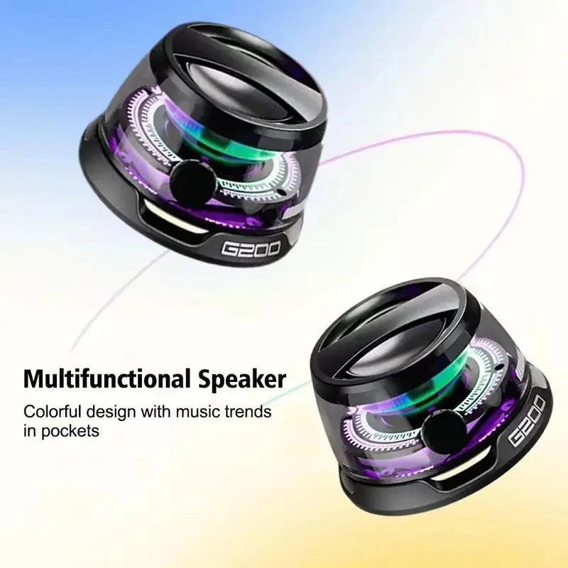 Portable Bluetooth Speaker G200 RGB Lighting Magnetic Speaker BT5.3 Mini Sound Box 7 Hours Playback Phone Holder