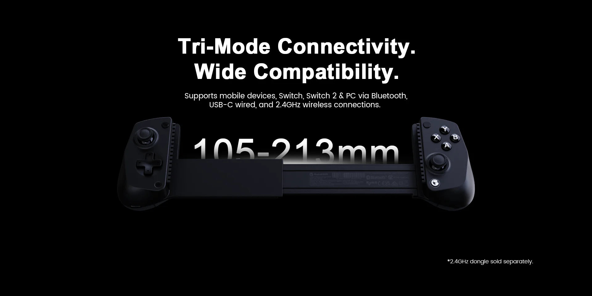 GameSir X5s Wireless Gaming Controller Bluetooth 2.4GHZ Connection Lightweight Design Hall Effect, No-Drift, App Customization