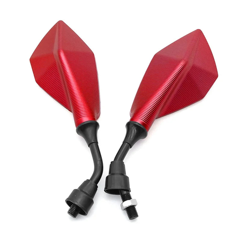 Motorcycle Mirrors Red M10 ABS Motorcycle Rearview Mirrors Scooter E-Bike ATV Dirt Bike Rear View Mirrors HD Side Mirror