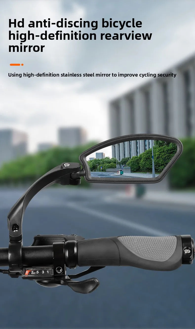 Stainless Steel HD Lens Bike Rear VIew Mirror 360° Rotatable MTB Rear Mirror Widen Big View Road Bicycle Mirror Bike Accessories