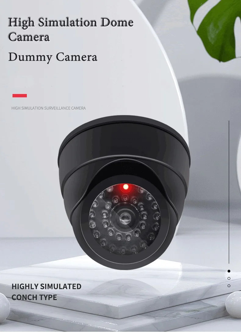 Creative Flashing Led Fake Camera Black Plastic Dome CCTV Dummy Camera Surveillance Security System Power Via AA Battery