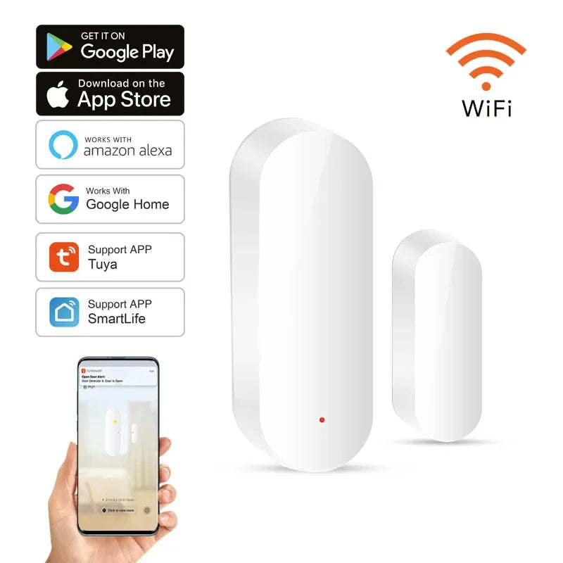 Tuya Smart WiFi Zigbee Door Sensor Smart Home Open Close Detector Smartlife App Control Notification Compatible