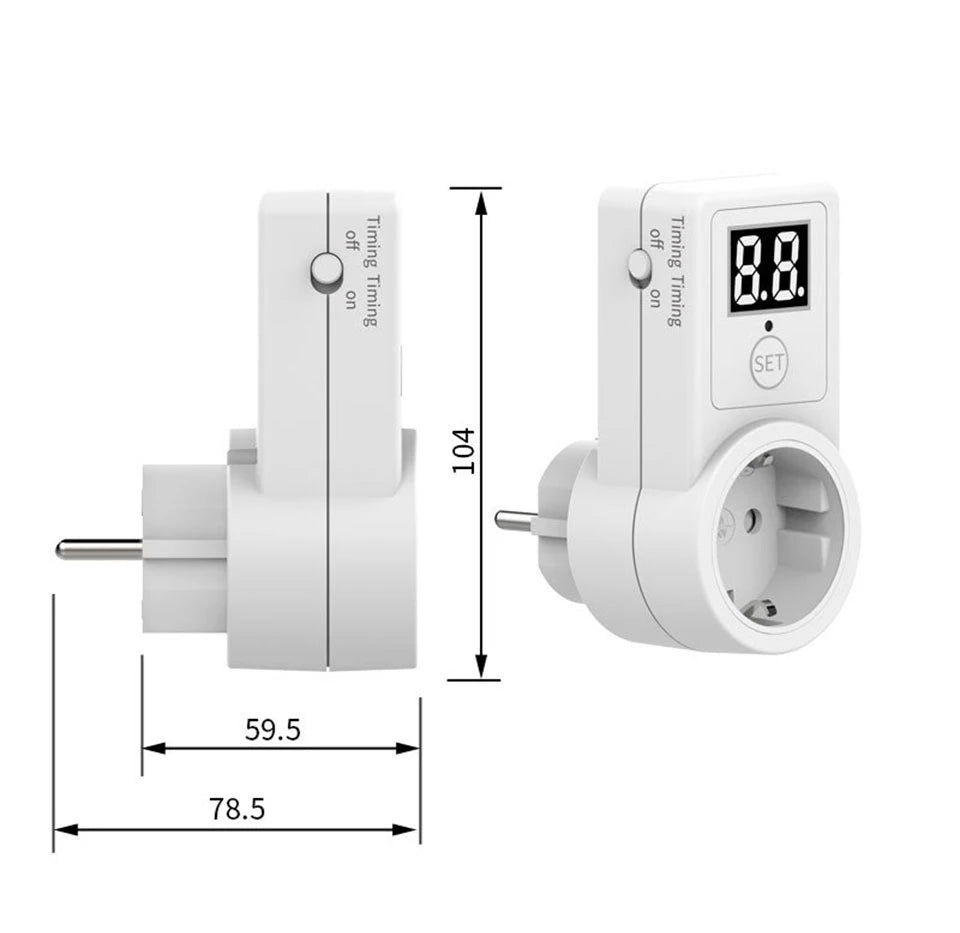 Smart Socket EU Plug Smart Home Outlet Socket Countdown Switch Two Digit Display Timer Time Control Telephone Battery Charging