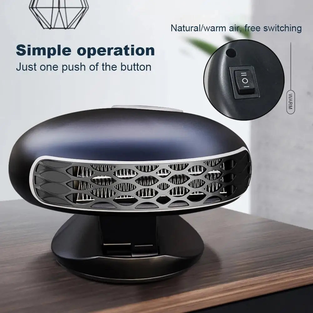 12V 24V Car Heater Fan Electric Heating Warming Auto Windshield Defroster Defogging Demister 360° Rotating Heater for Home