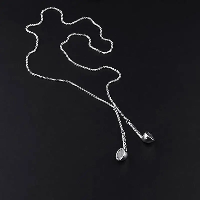 Personalized Hip-hop Headphone Design  Adjustable Necklace for Women Men Stainless Steel Clavicle Chain Jewelry Accessory Gifts