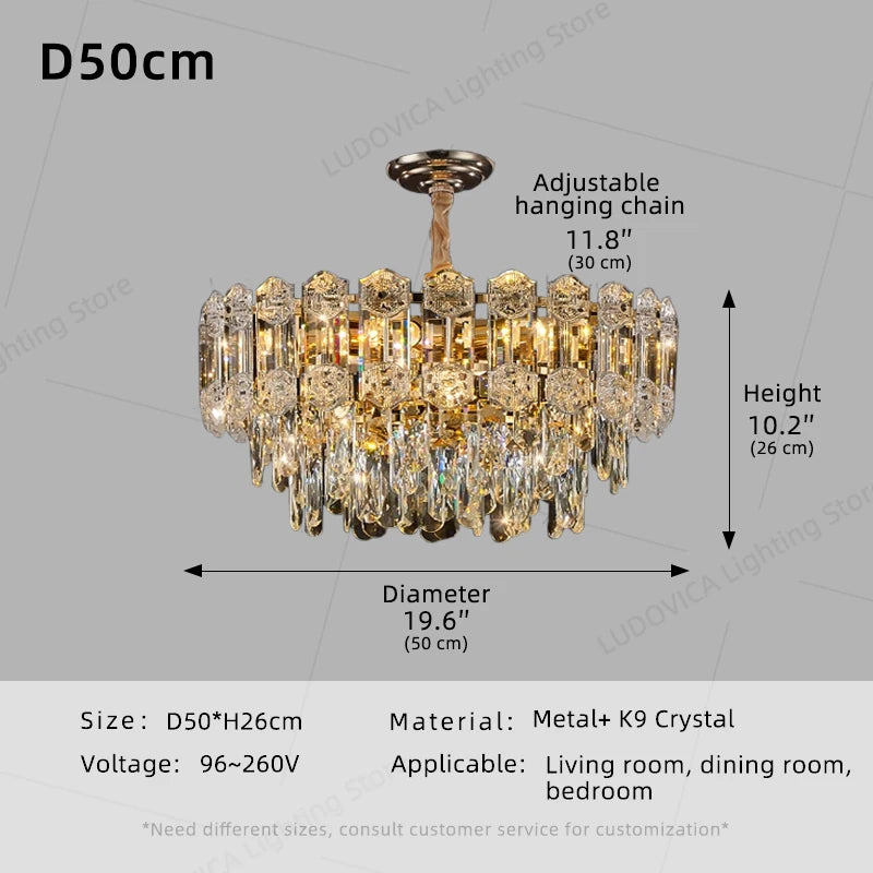 Modern Living Room High Ceiling Chandelier Crystal LED Chandelier Designer Nordic Dining Room Lamp Lighting
