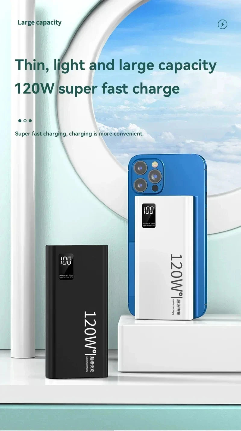 500000mAh Large-capacity Super-fast Charging Power Bank With Digital Display Portable Mobile Power Supply for All Phones