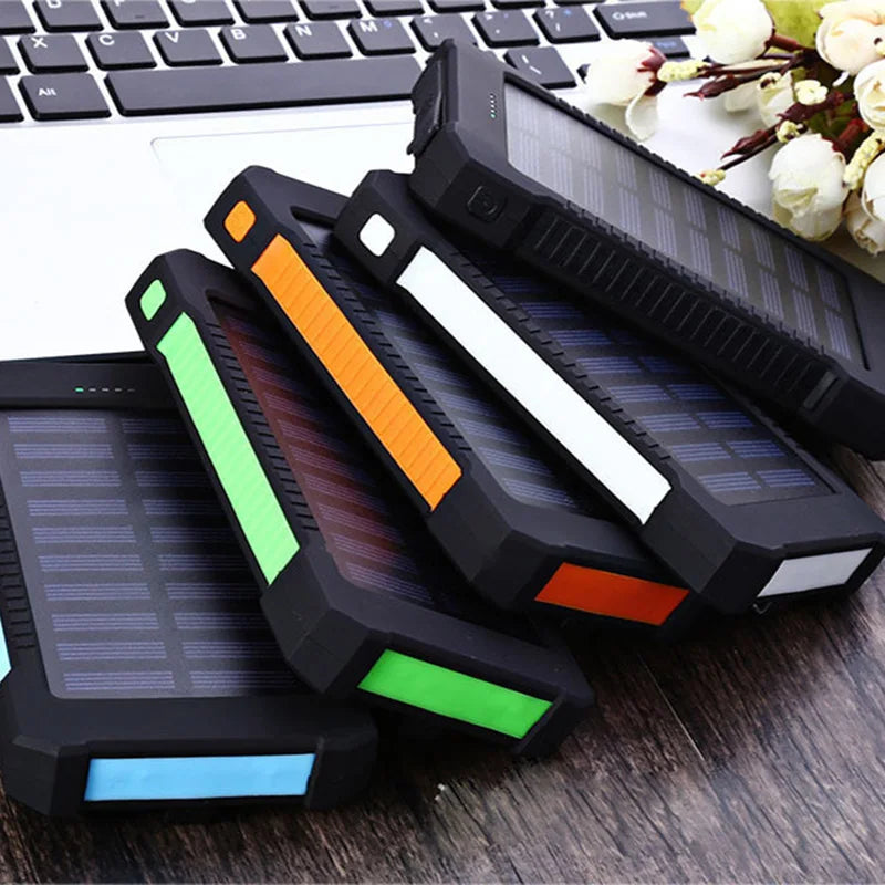 For Phone Camping Powerbanks Dual USB Travel Power Bank 500000mAh Waterproof Outdoor Solar Portable Solar Phone Charger Solar