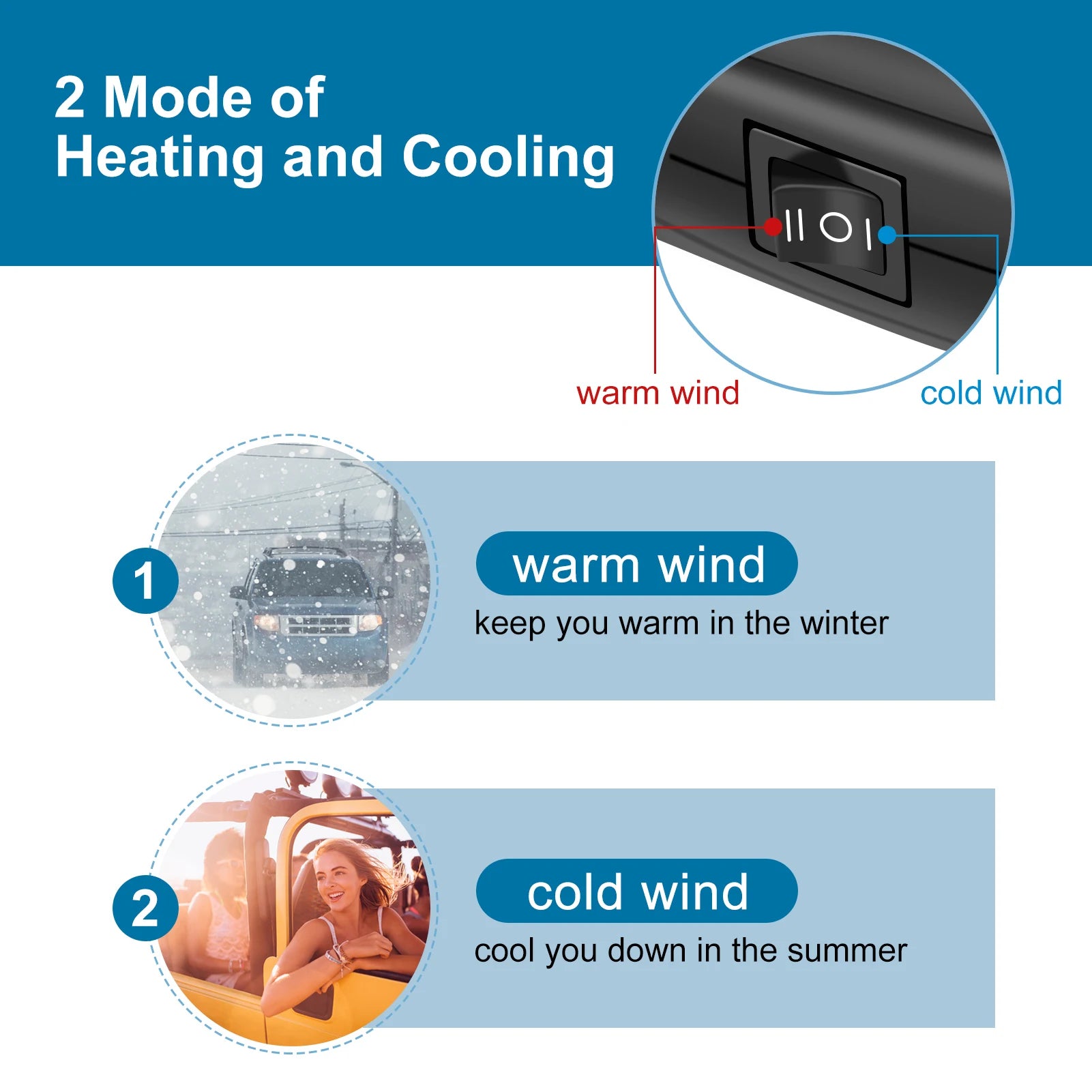 12V 200W Car Portable 2 in 1 Ceramic Heating Cooling Heater Fan Defroster Demister  Car Demister Car Fan Ceramic Heater