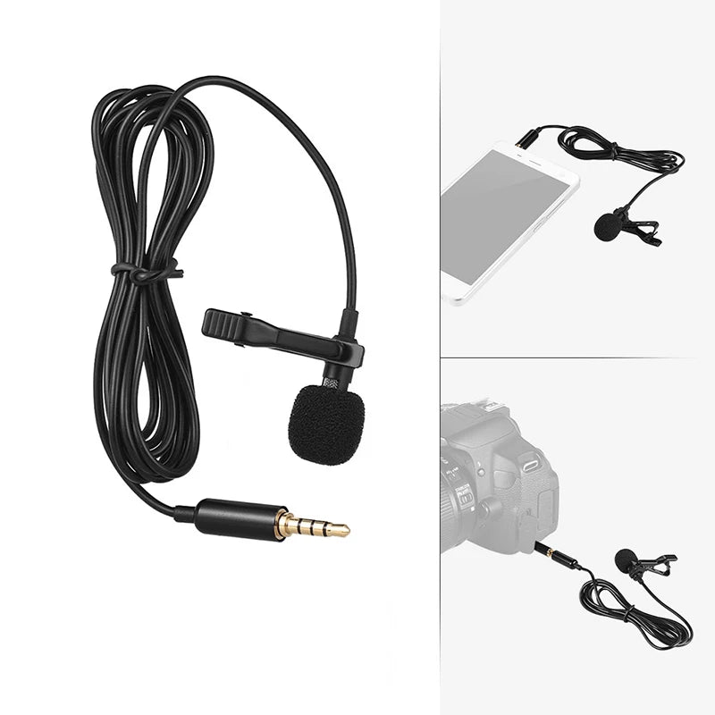 3.5mm Mini Microphone Type C Lapel Clip-on Microphone Portable USB Type-C 3.5mm Professional Micro Mic For DSLR Camera PC Laptop