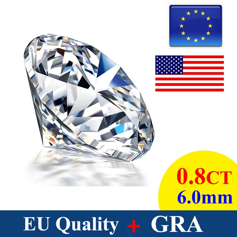 [ New EU Quality ]  1CT Small Size Moissanite Loose Stone Hand Cutting D Color 0.7mm-14mm Certified Moissanite Diamond
