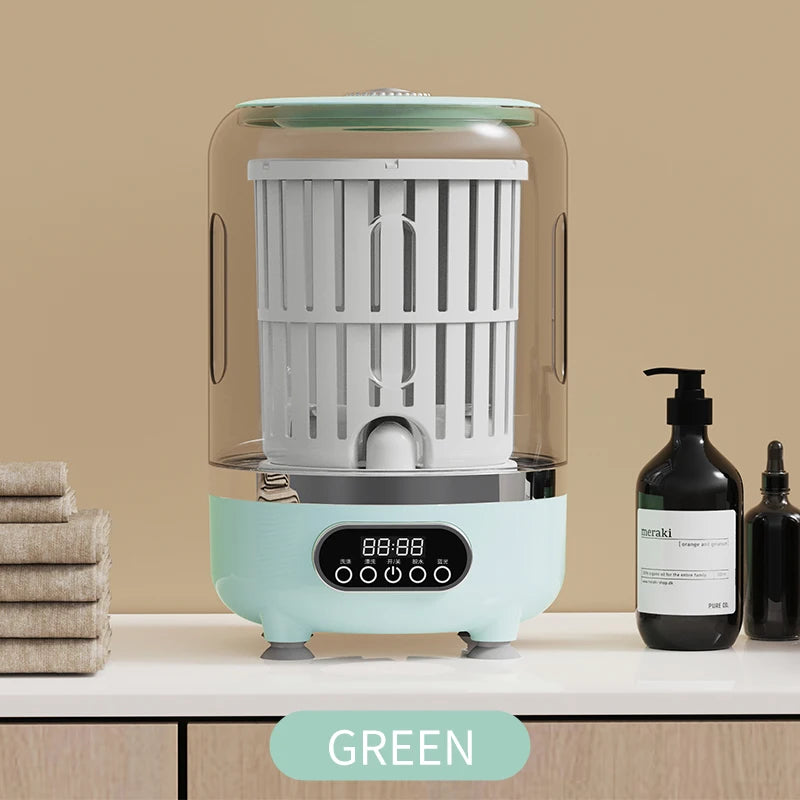 Mini turbo washing machine 3L fully automatic small USB charging portable sock and underwear specific washing machine.