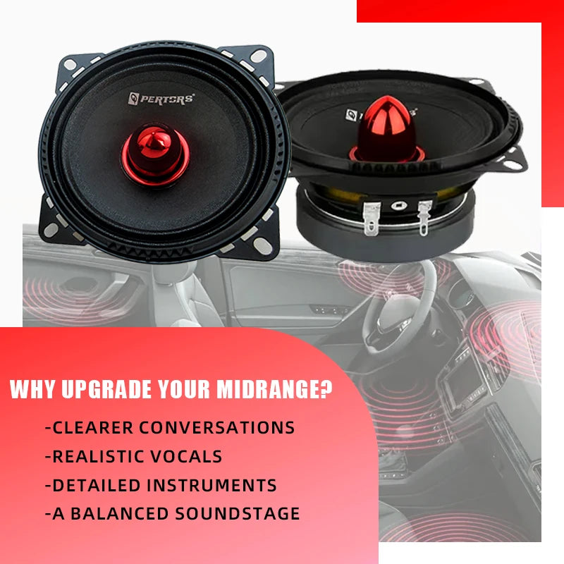2pcs 4inch Midrange Speakers 400W Hi-Fi Sound Quality for Car Door, DVD Player Music Player Home Theater Speakers Audio System