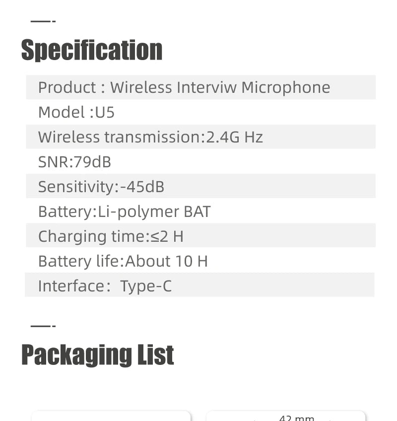 Wireless Interview Mic Professional Handheld reporter Microphone for iPhone Smartphone content creator Broadcast iOS Android mic