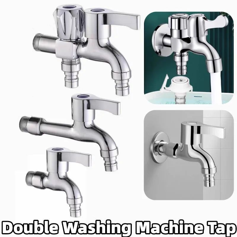 Washing Machine Tap 4-point Interface Double Ended Brass Faucet Mop Pool Expansion Faucet Multifunctional Bathroom Accessories