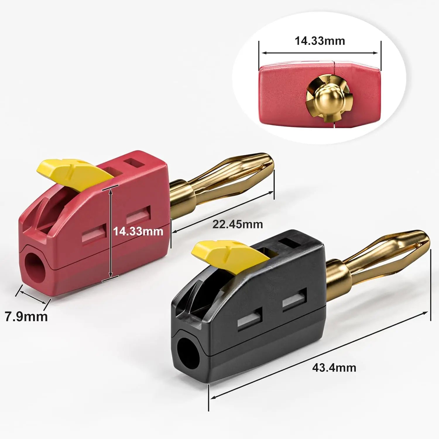 4mm Banana Plug Speaker Connectors for Audio/Video Receiver Amplifiers Sound Systems Quick Connect Banana Plugs 32A Red&Black