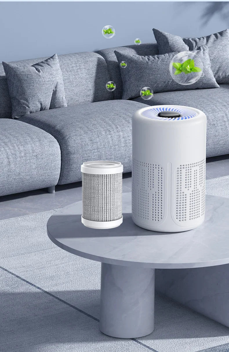 TINSOL New Mini Air Purifier HEPA Filter uses negative ion technology to eliminate formaldehyde odors smoke and dust particles