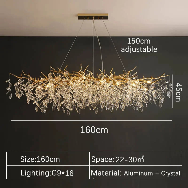 Luxury Modern Ceiling Chandelier Interior Decoration Villa Dining Living Room Crystal Pendant Lamp Home LED Lighting Fixtures