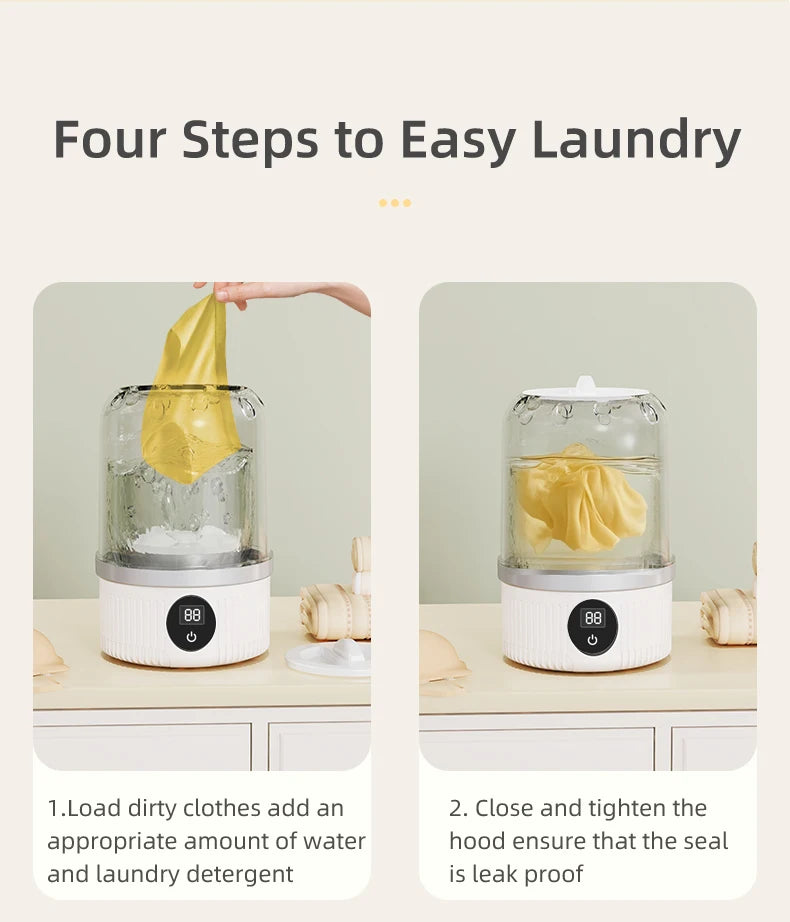 Mini Washing Machine Household Electric Washing Cup Underwear Socks Small Wireless Charging Washing Machine