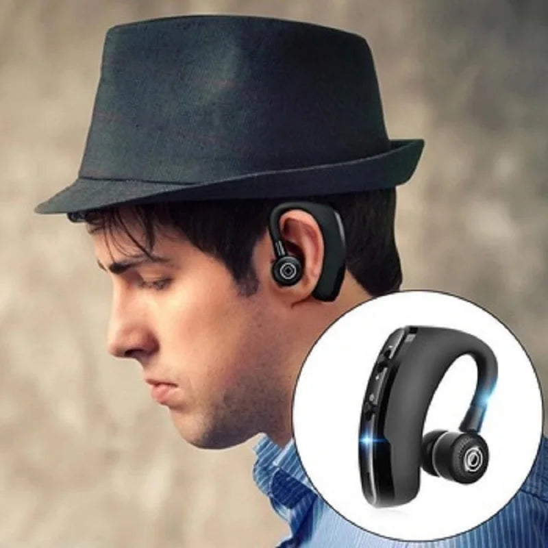 Wireless Earphones One Ear Bluetooth Headphones V9 TWS In-Ear EarHooks HiFi Mini Handsfree Car Calls Headset With Microphone