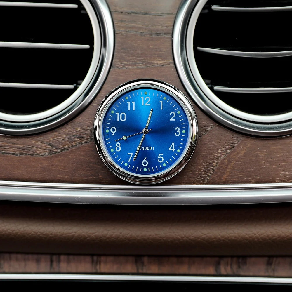Car Clock Luminous Auto Ornament Mini Automobiles Internal Stick-On Digital Watch Mechanics Quartz Clocks 40mm 43mm
