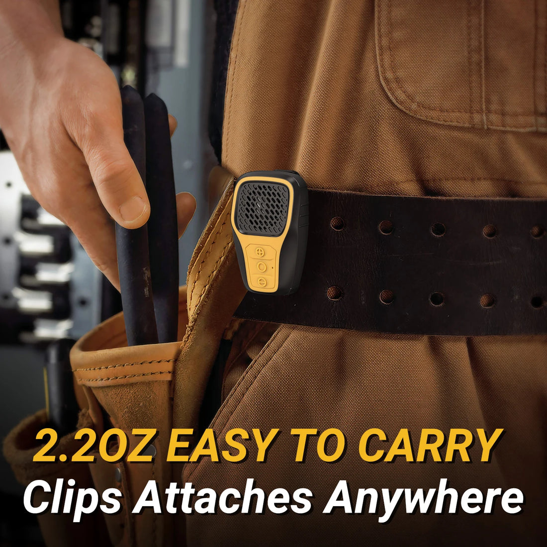 Wearable Mini Clip-on Bluetooth Speaker - Hands-Free Calls, Noise Cancelling Mic, IP67 Waterproof, Gym Ready
