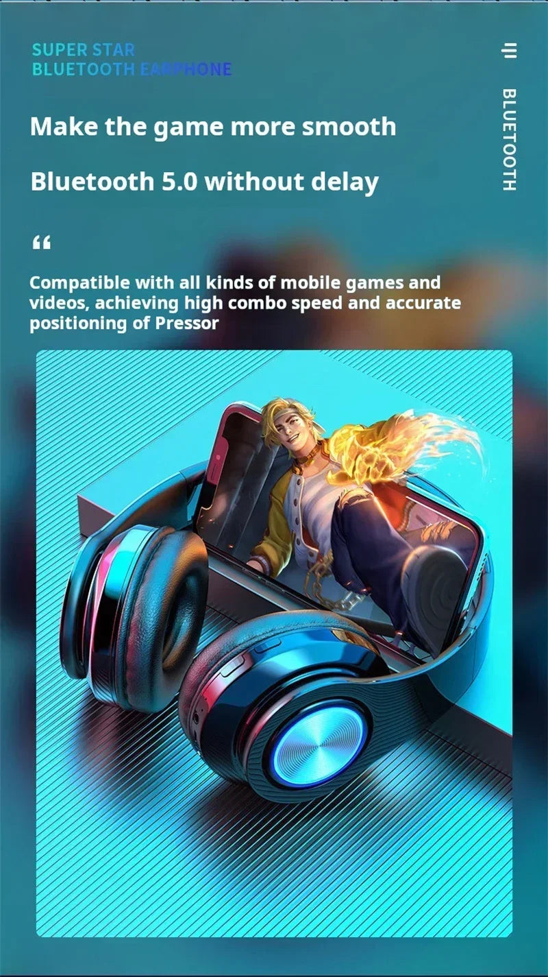RGB Wireless Gaming Headset with Bluetooth 5.0