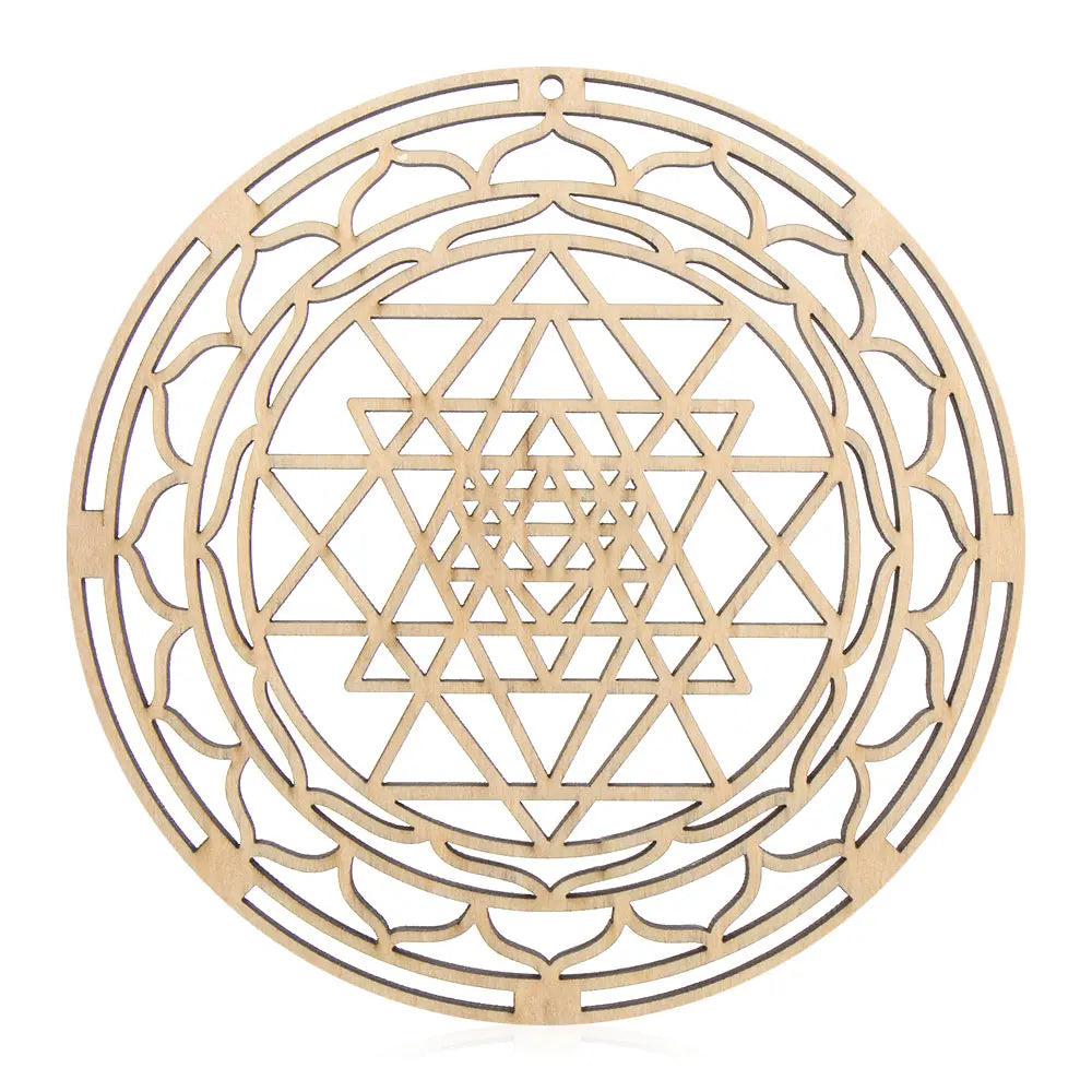 Wooden Wall Art Home Decor Flower Of Life Energy Mat Decorative Boards Crafts Slice Wood Base Coasters Sacred Geometry Ornament