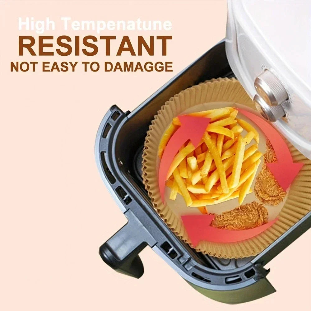 Air Fryer Disposable Paper Air Fryer Accessories Square Round Oil-proof Liner Non-Stick Mat for Kitchen Oven Baking
