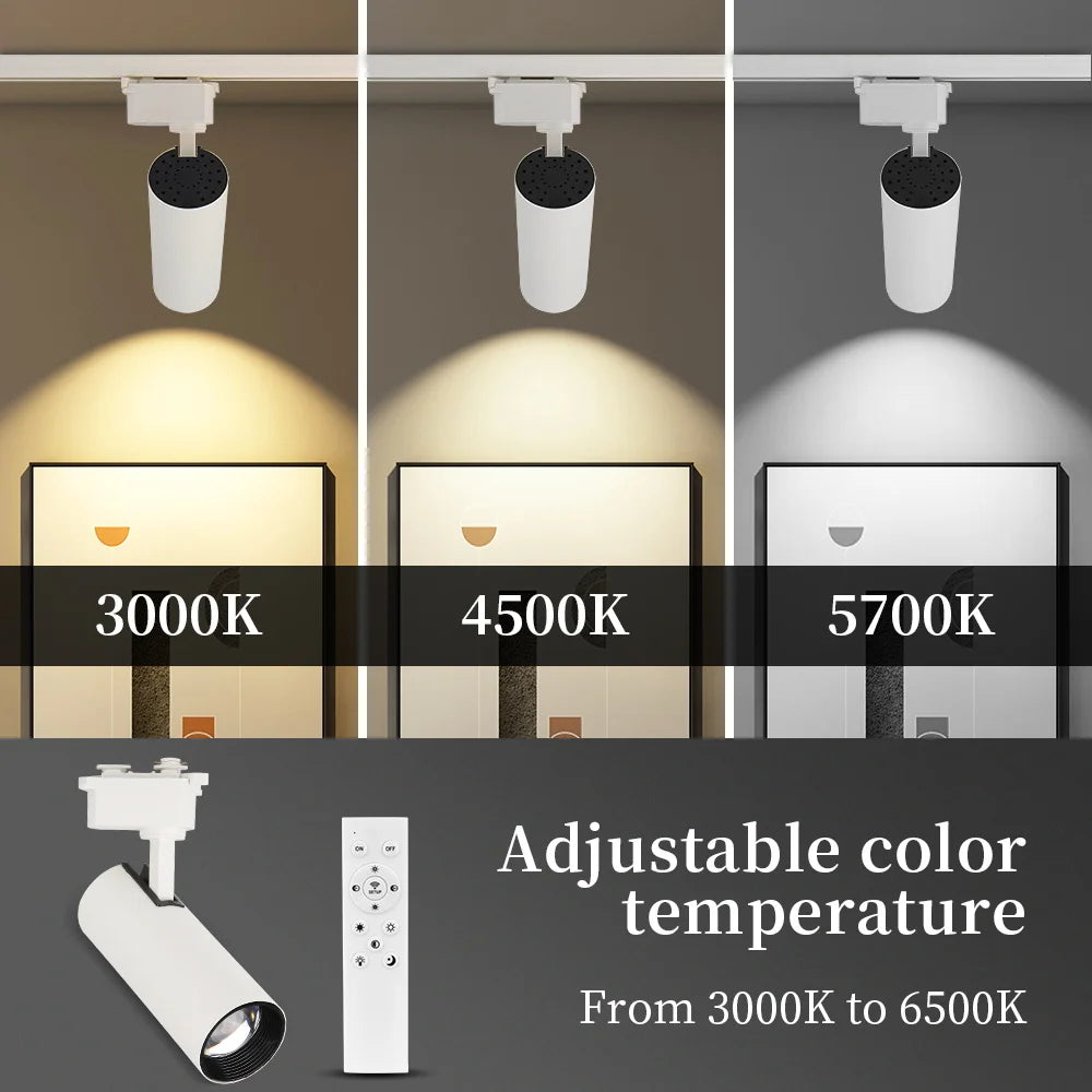 LED Track Lamp Remote Control Available Dimming Rail Lighting Home Decoration Kitchen Living Room Clothing ShopDecor Track Light