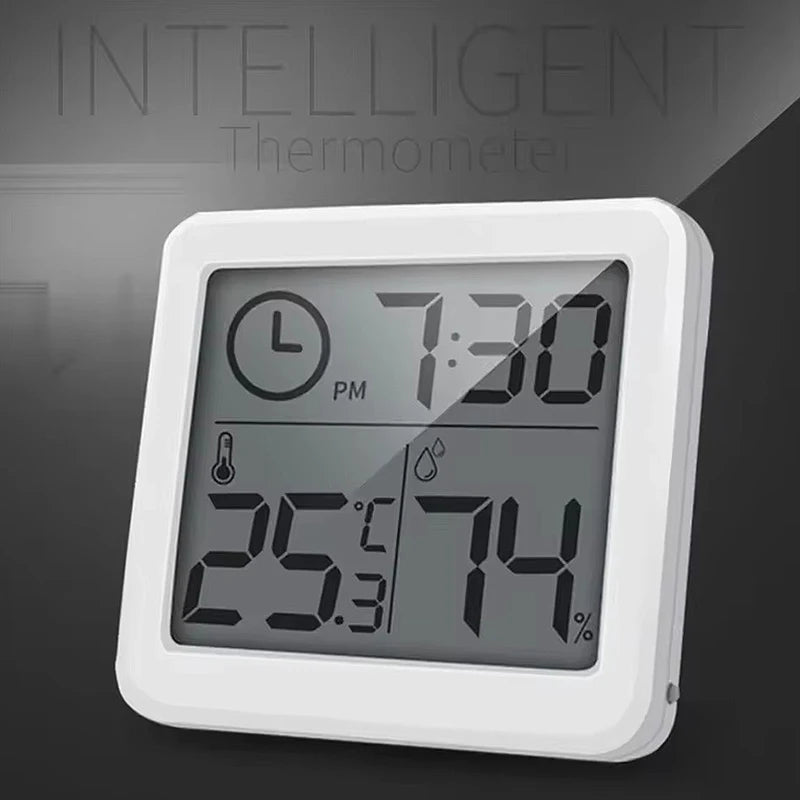 Thermohygrometer Ultra-thin Simple Smart Home Electronic Digital Thermometer Hygrometer LCD Digital Wall Clock
