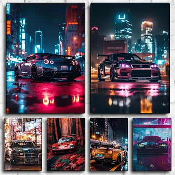 Car Wall Art Picture GTR Vehicle Modern Canvas Painting Poster and Prints for Living Room Bedroom