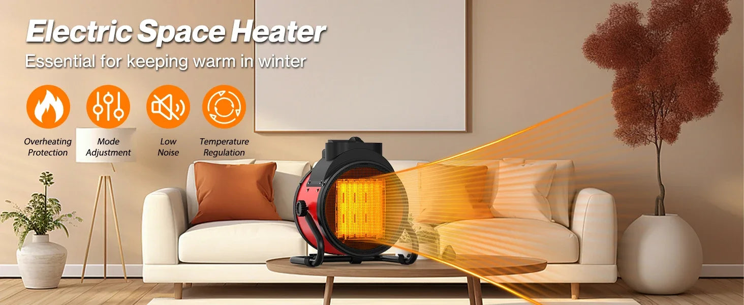 Electric Heater 3000W Thermostat Fast Heat 2000W 3 Gear Adjust Air Warmer Radiator Room Heater Overheat Protection Home Warmer