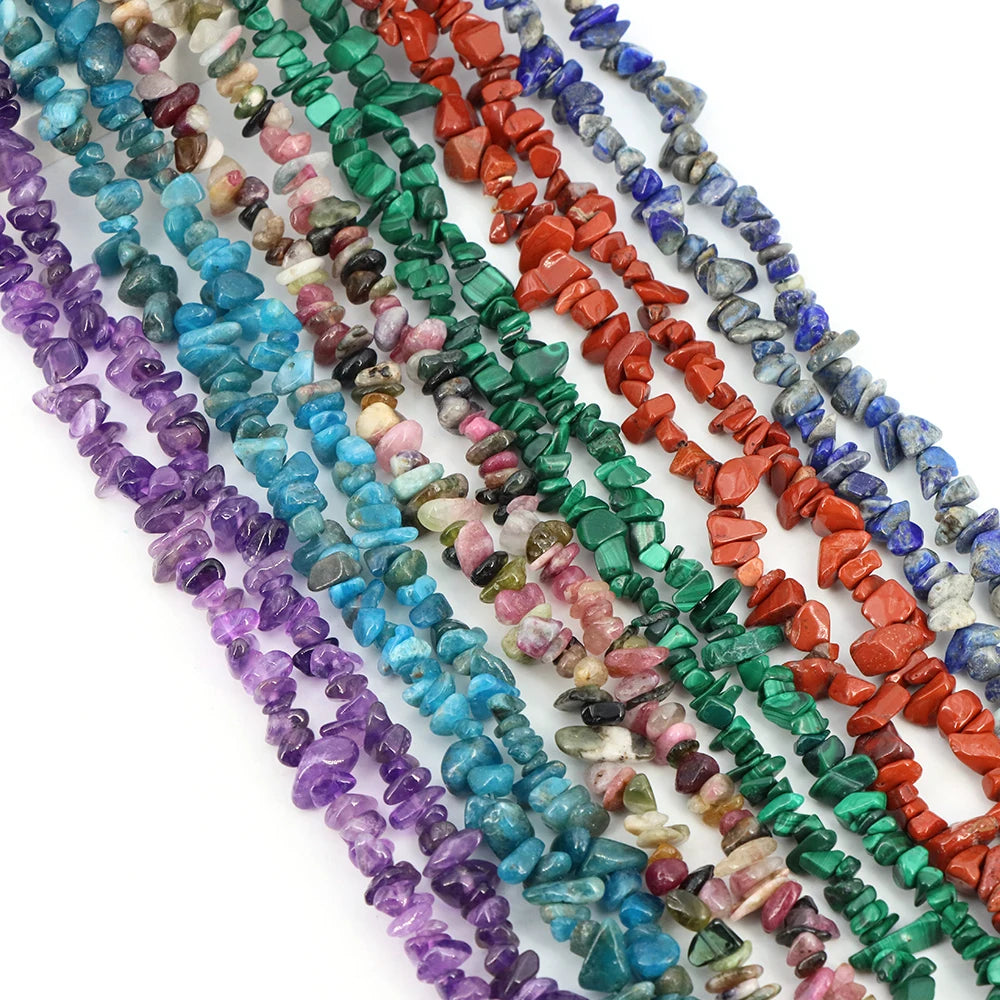 3-5mm/5-8mm Natural Garnet Amethyst Aquamarine Beads Irregular Freeform Chip Gravel Shape Stone Bead DIY Jewelry Making Bracelet