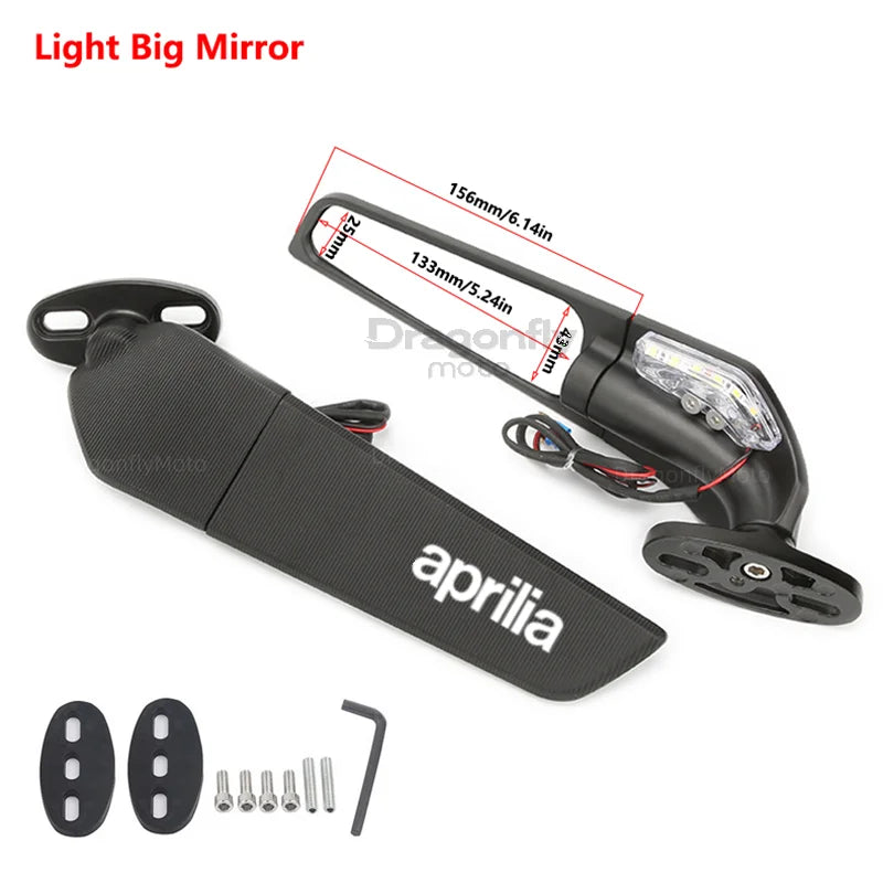 Motorcycle Wing Mirrors For Aprilia GPR250R APR250 rs660 RS125 RS250 Adjustable Rotating Rearview Side Mirror WITH LOGO