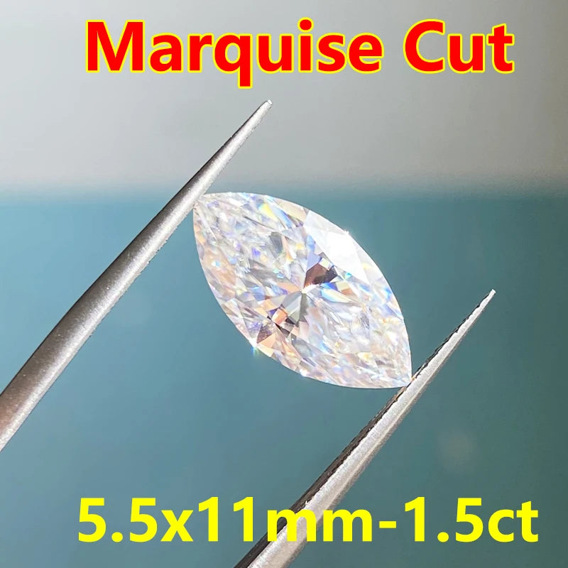 DJMAX 0.05-30ct Rare Marquise Cut Moissanite Loose Stone D Color VVS1 Super White Certified Marquise Moissanite Diamond