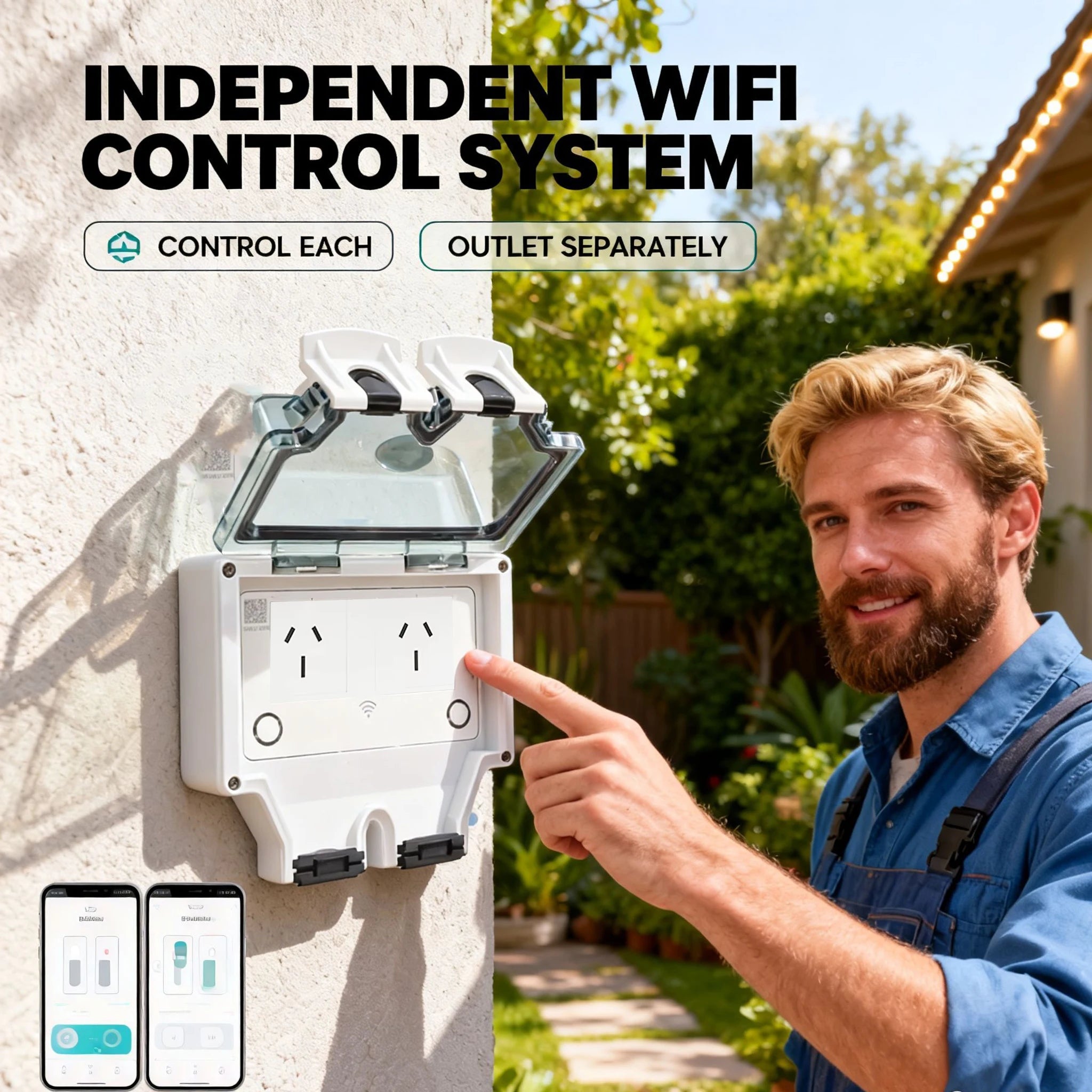 Tuya Power IP66 Outdoor Socket AU CN ARG Wifi Smart Waterproof Socket Box Smart Wall Plug Socket with Timer Home Appliance 220V
